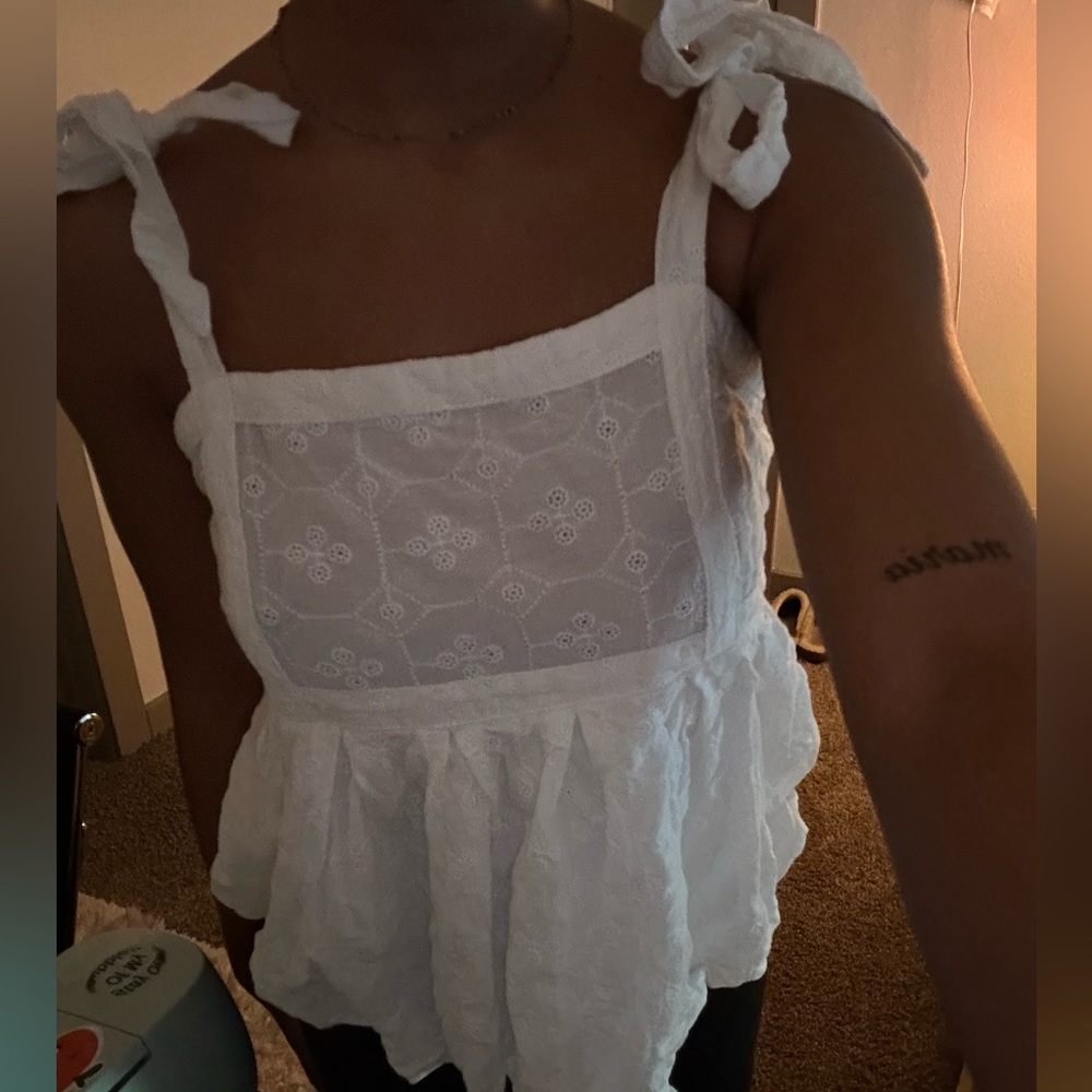 White, Lace Floral Top
